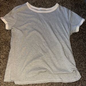 Arizona Jean Company Gray and White Striped Tee